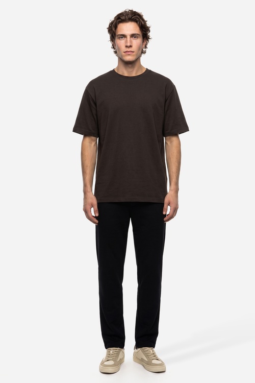 Erkek Siyah Straight Fit Beli Bağlamalı Pantolon