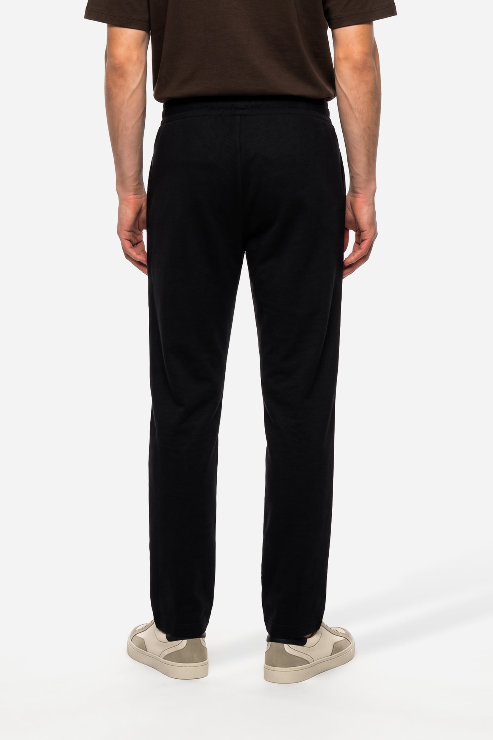 Erkek Siyah Straight Fit Beli Bağlamalı Pantolon