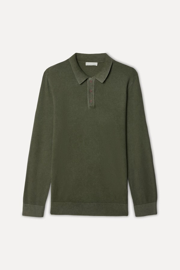 Erkek Haki Polo Yaka Kazak