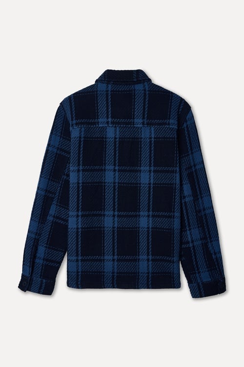 Erkek Lacivert Ekoseli Comfort Fit Ceket