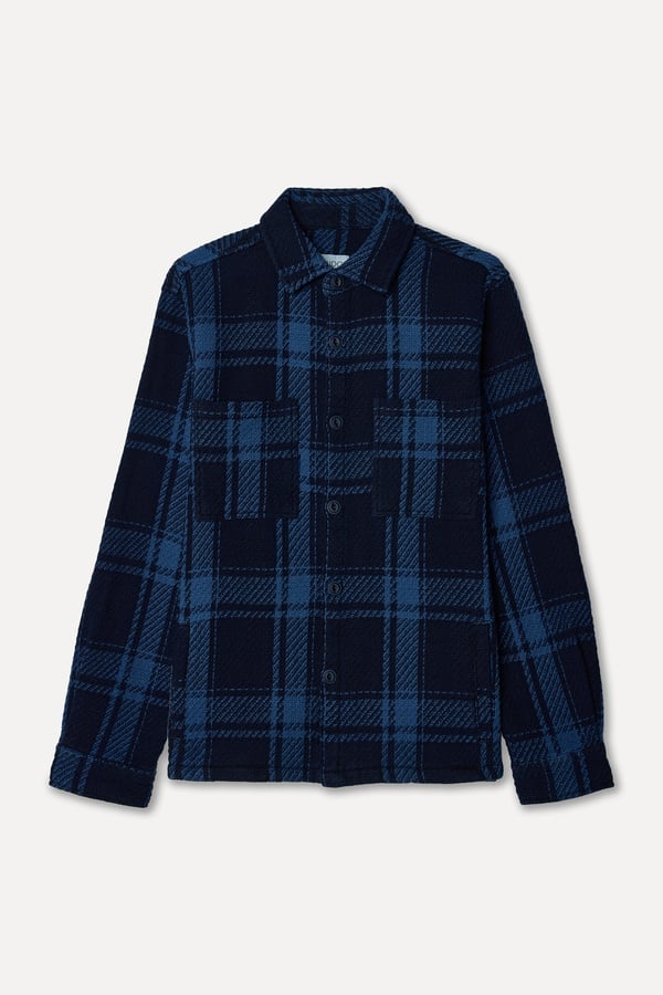 Erkek Lacivert Ekoseli Comfort Fit Ceket
