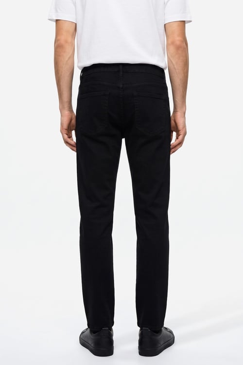 Erkek Siyah Slim Straight Fit Pantolon