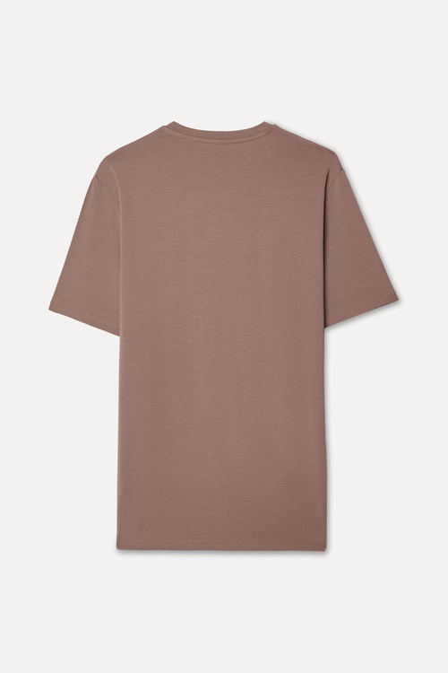 Erkek Pembe Modal Karışımlı Bisiklet Yaka T-Shirt