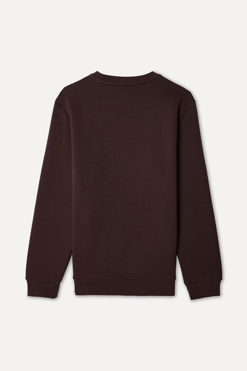 Erkek Kahverengi Bisiklet Yaka Sweatshirt