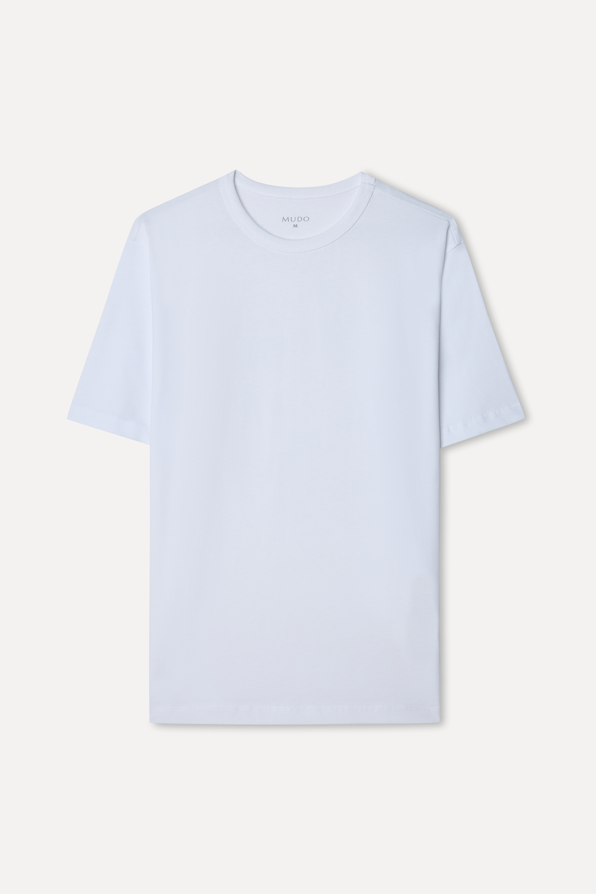 Erkek Beyaz Comfort Fit Bisiklet Yaka T-Shirt