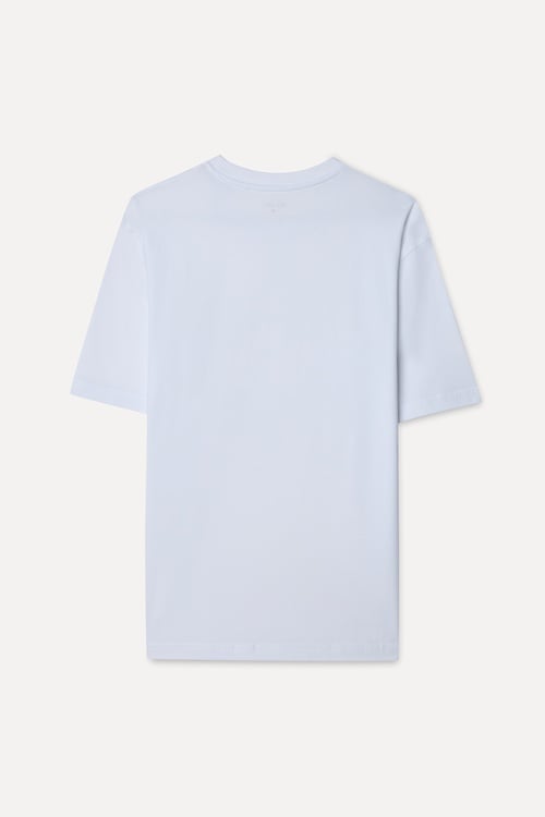 Erkek Beyaz Comfort Fit Bisiklet Yaka T-Shirt
