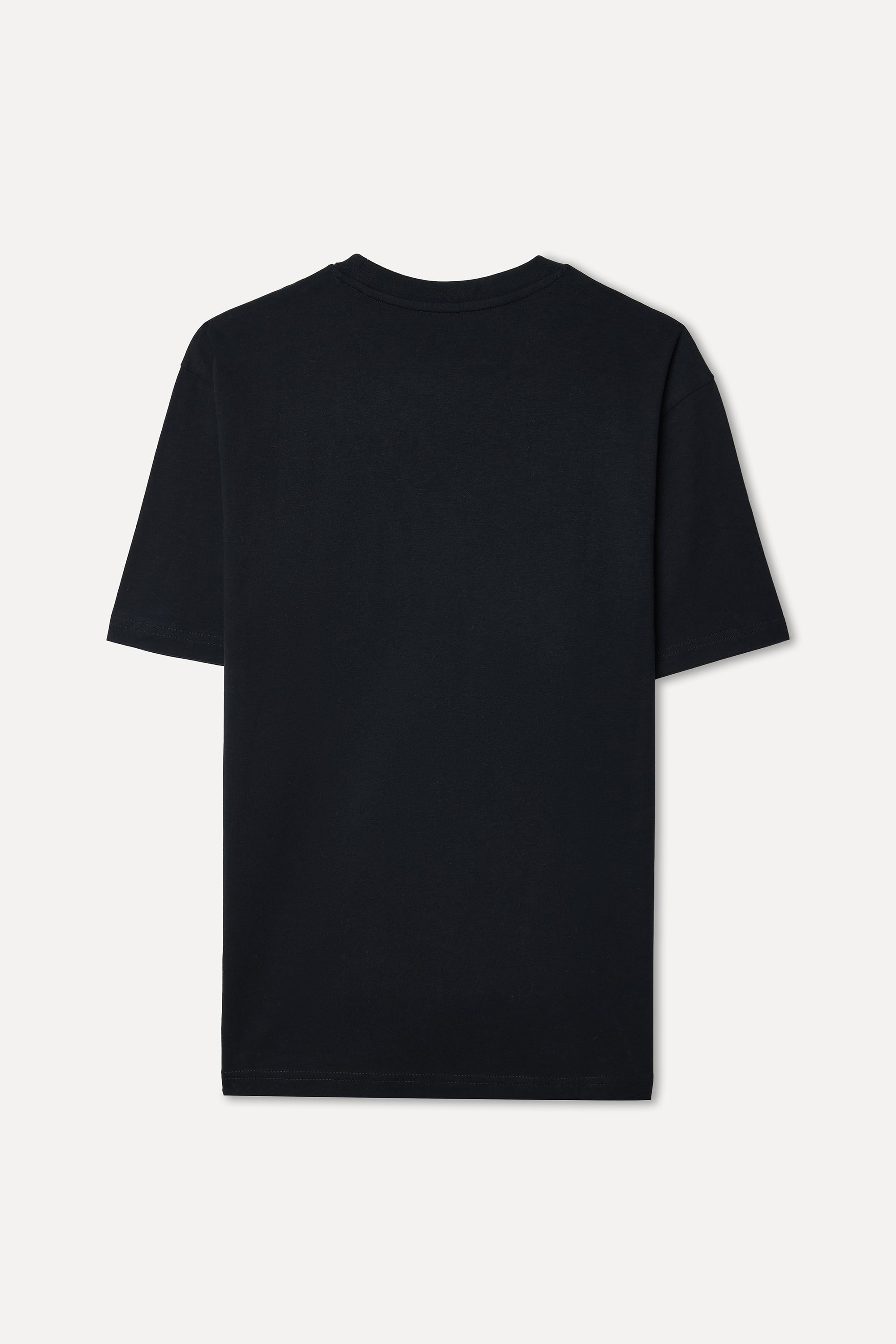 Erkek Siyah Comfort Fit Bisiklet Yaka T-Shirt