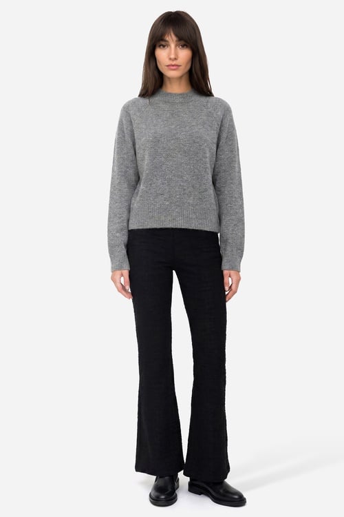 Kadın Siyah Flare Fit Örme Pantolon