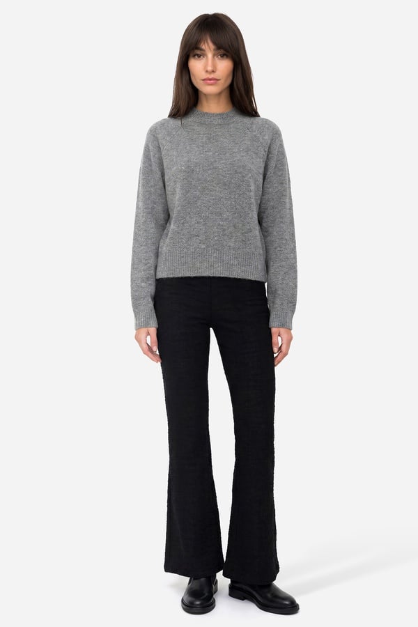 Kadın Siyah Flare Fit Örme Pantolon