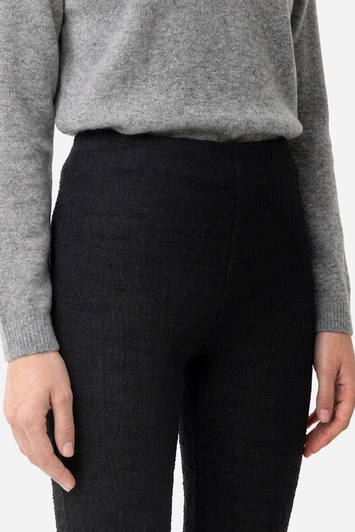  Kadın Siyah Flare Fit Örme Pantolon