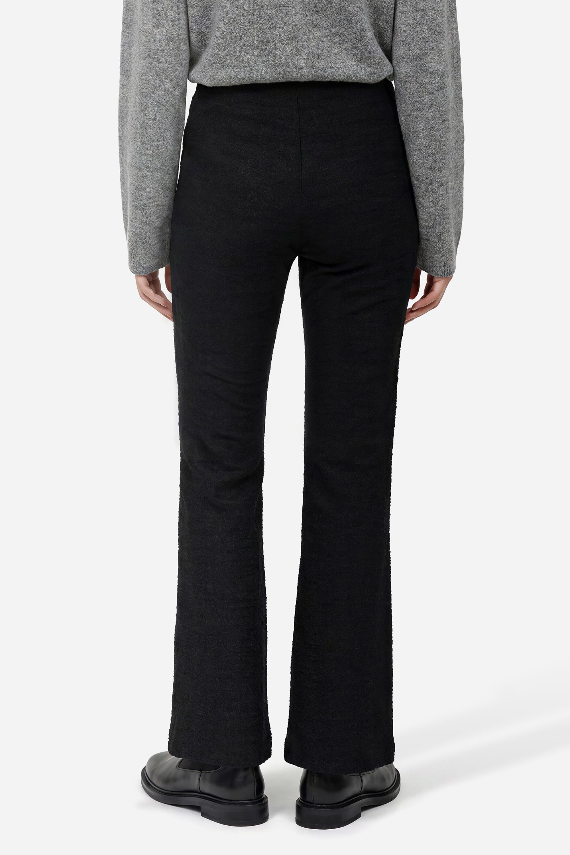 Kadın Siyah Flare Fit Örme Pantolon