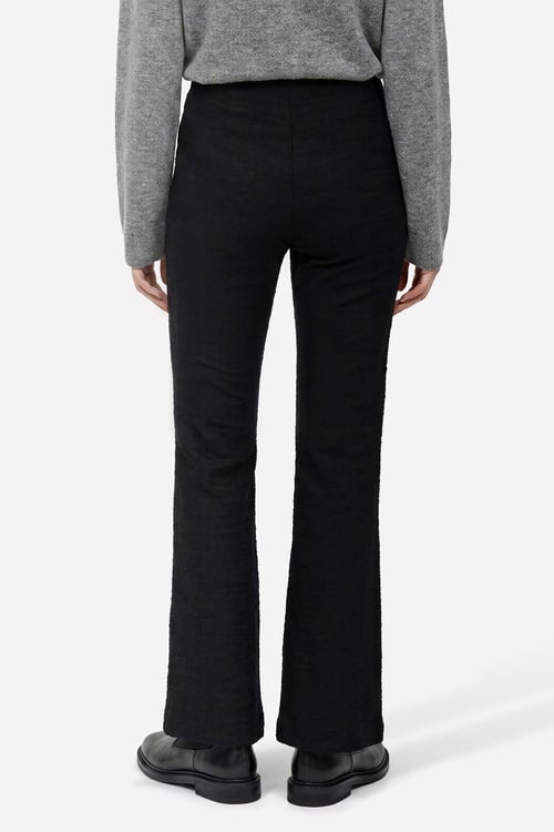 Kadın Siyah Flare Fit Örme Pantolon