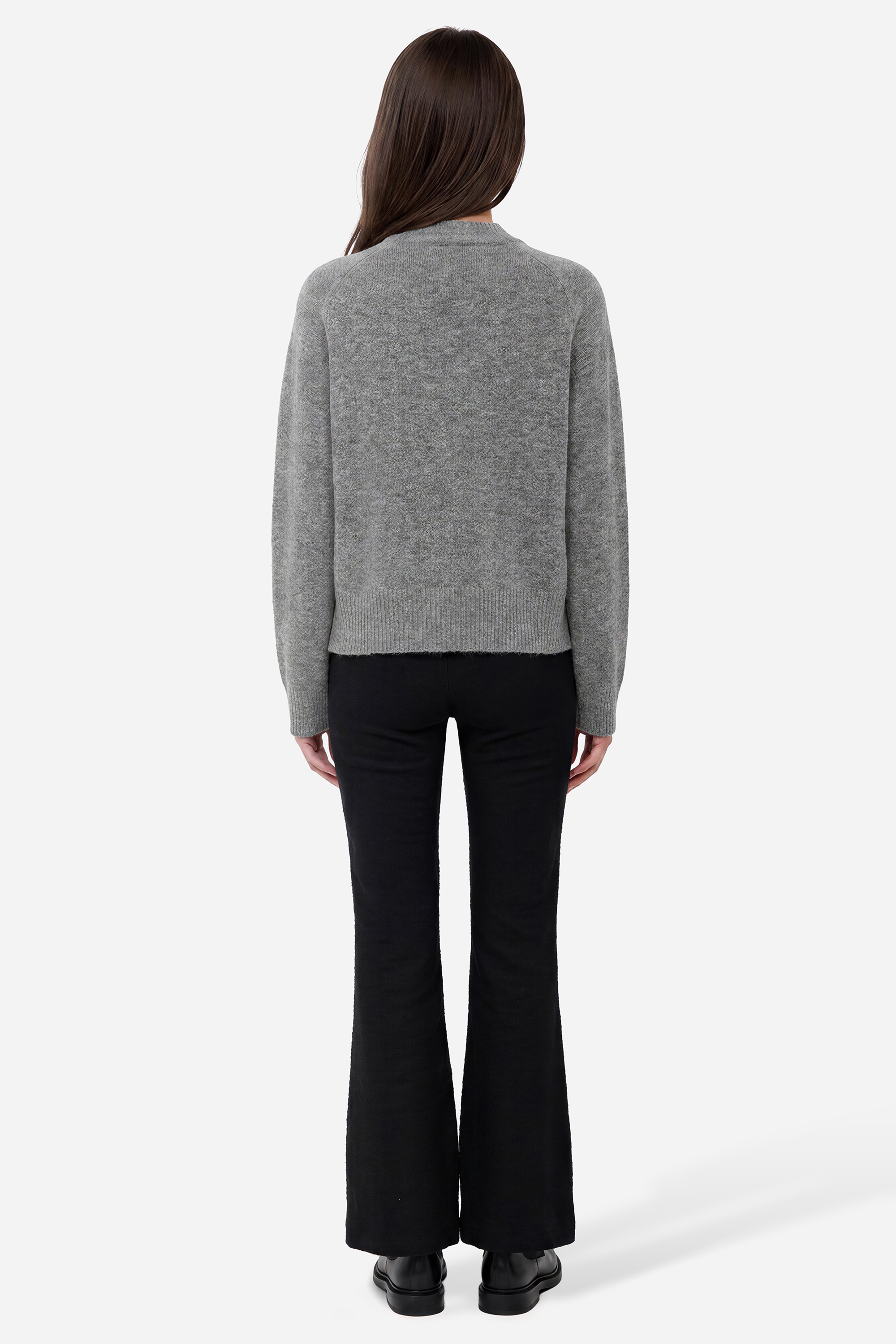 Kadın Siyah Flare Fit Örme Pantolon
