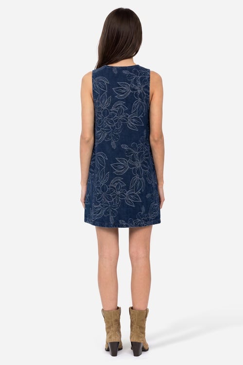 Kadın İndigo Jakarlı Mini Jean Elbise