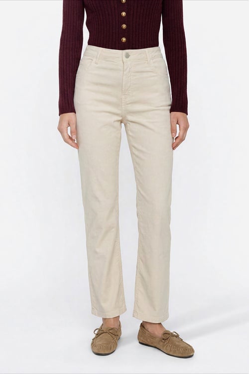 Kadın Taş Rengi Cropped Flare Fit Pantolon