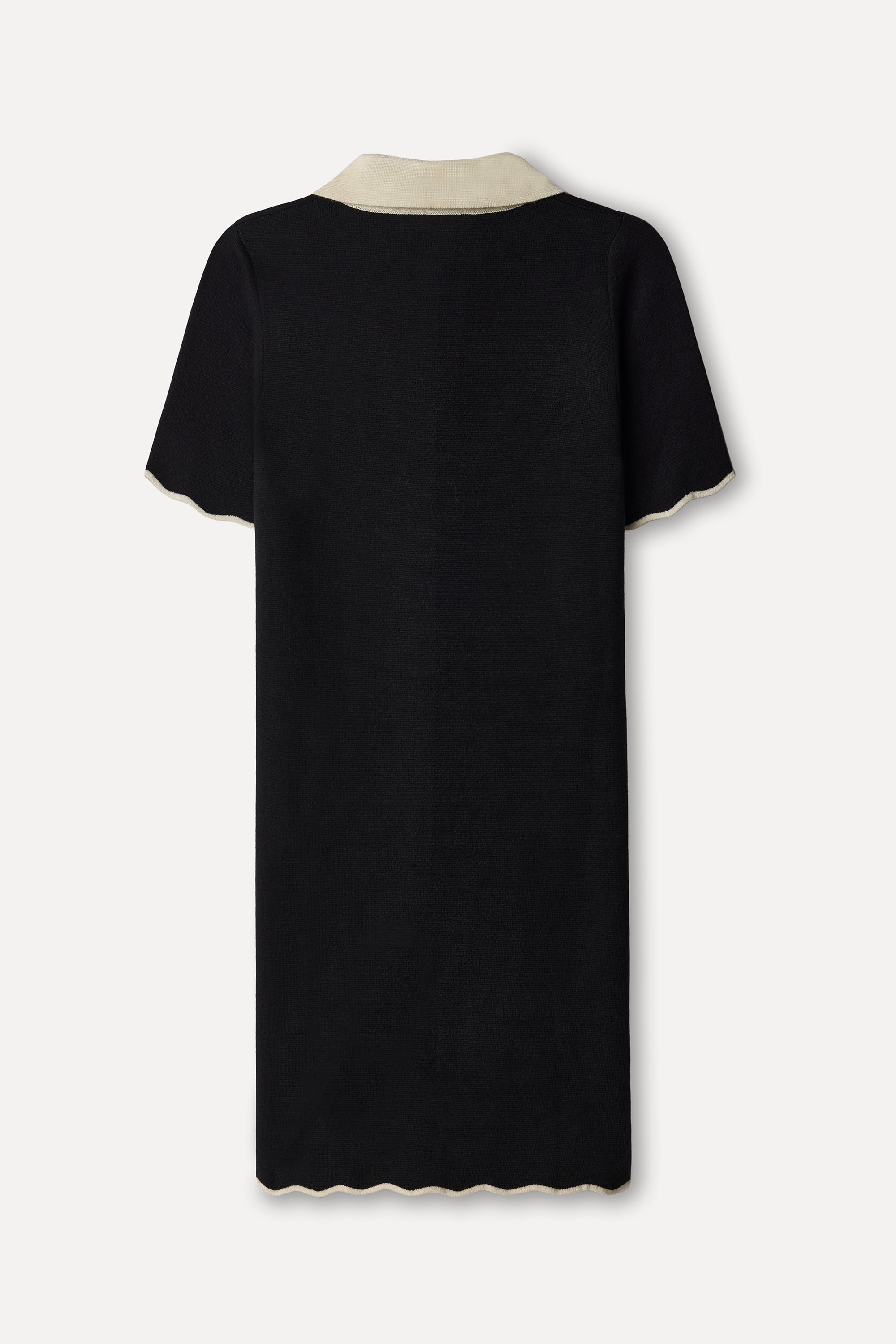 Kadın Siyah Polo Yaka A Form Mini Elbise
