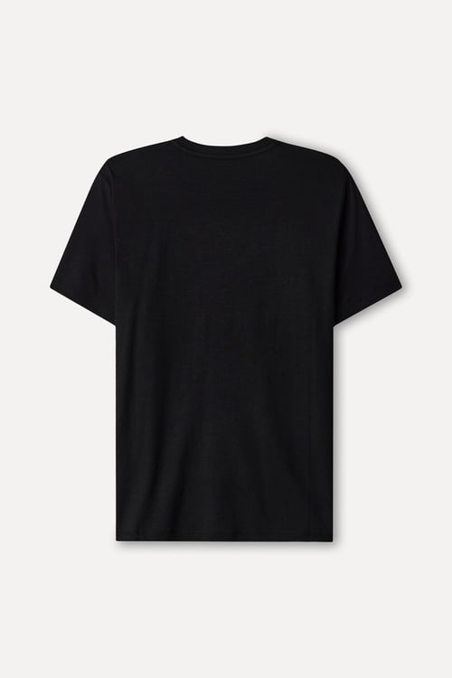Kadın Siyah Modal Karışımlı Bisiklet Yaka T-Shirt