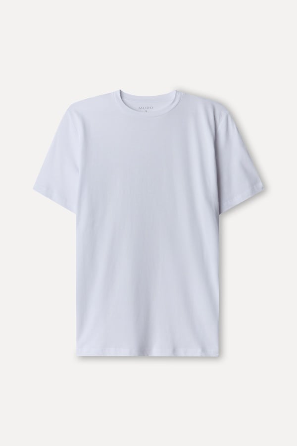 Kadın Kırık Beyaz Modal Karışımlı Bisiklet Yaka T-Shirt