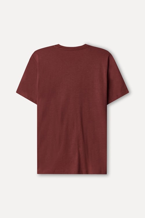  Kadın Kiremit Modal Karışımlı Bisiklet Yaka T-Shirt