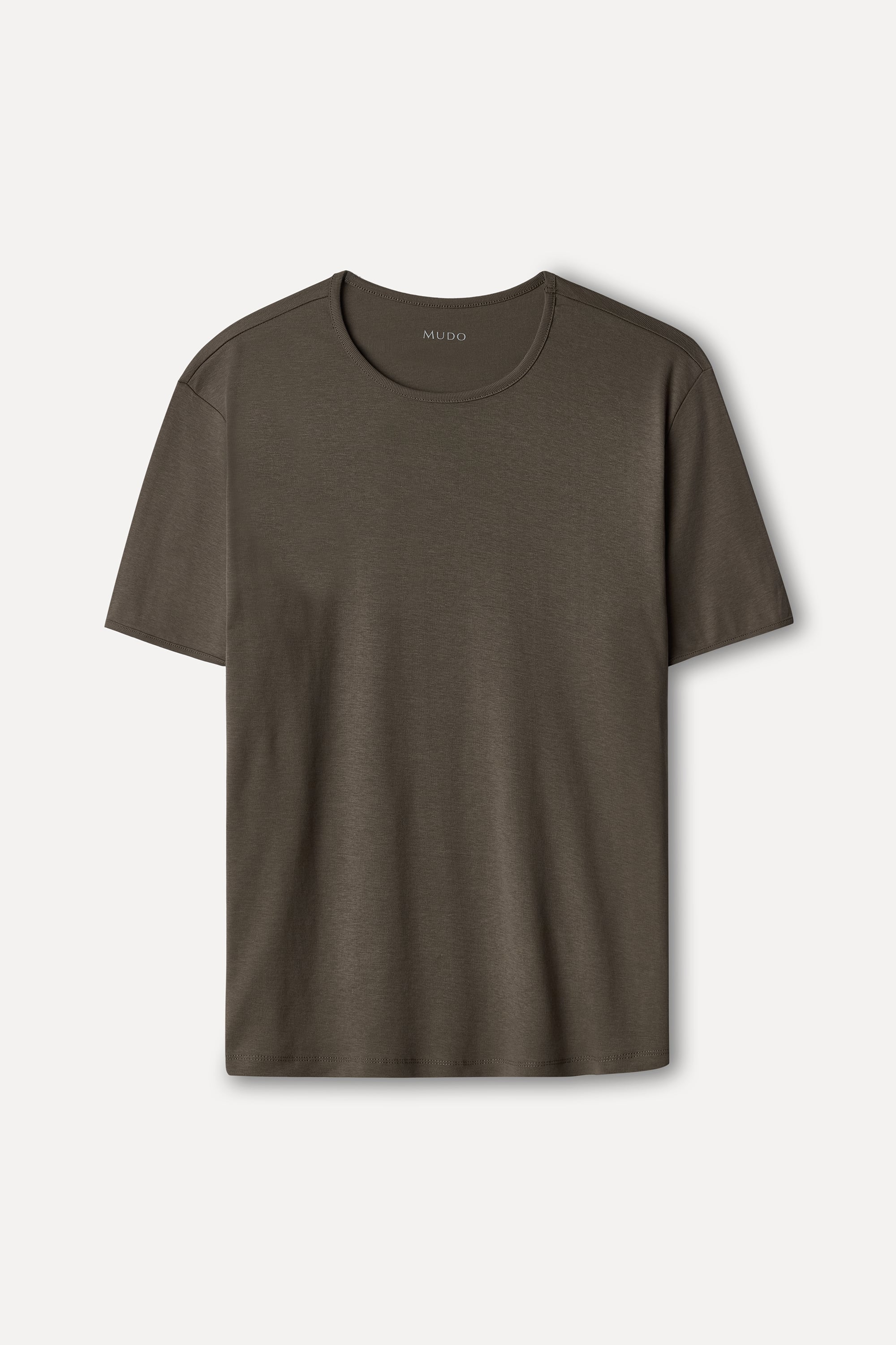 Erkek Vizon Rengi Bisiklet Yaka T-Shirt