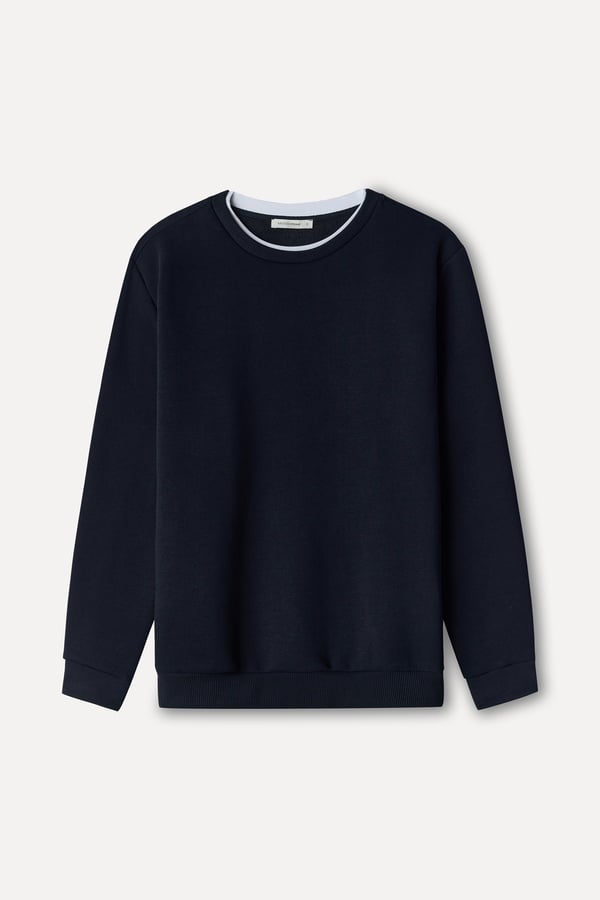Erkek Lacivert Bisiklet Yaka Sweatshirt