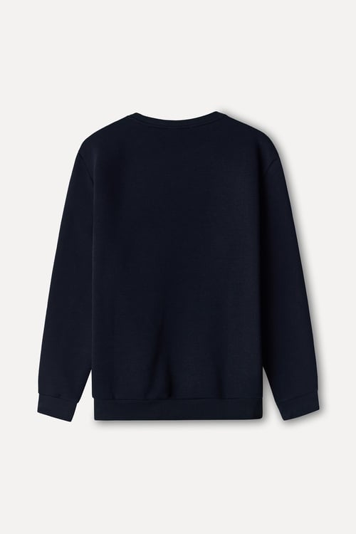 Erkek Lacivert Bisiklet Yaka Sweatshirt