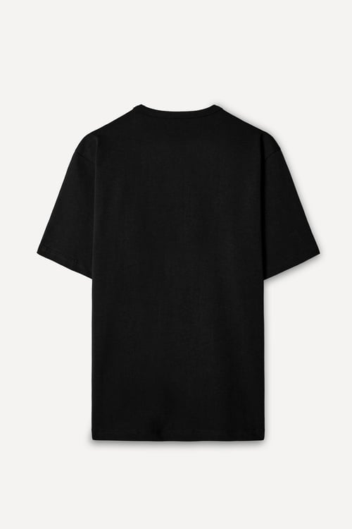  Erkek Siyah Comfort Fit Bisiklet Yaka T-Shirt
