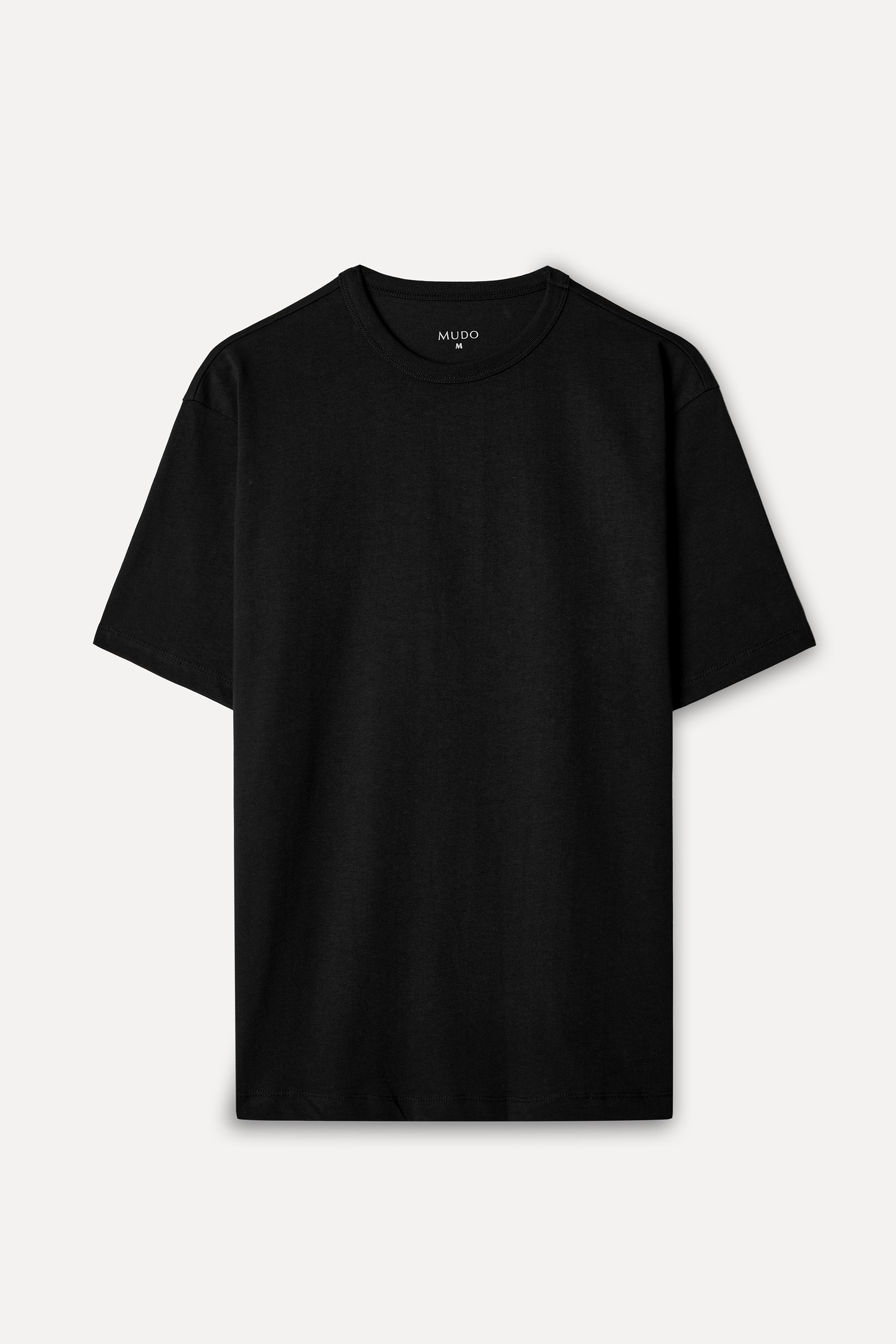Erkek Siyah Comfort Fit Bisiklet Yaka T-Shirt