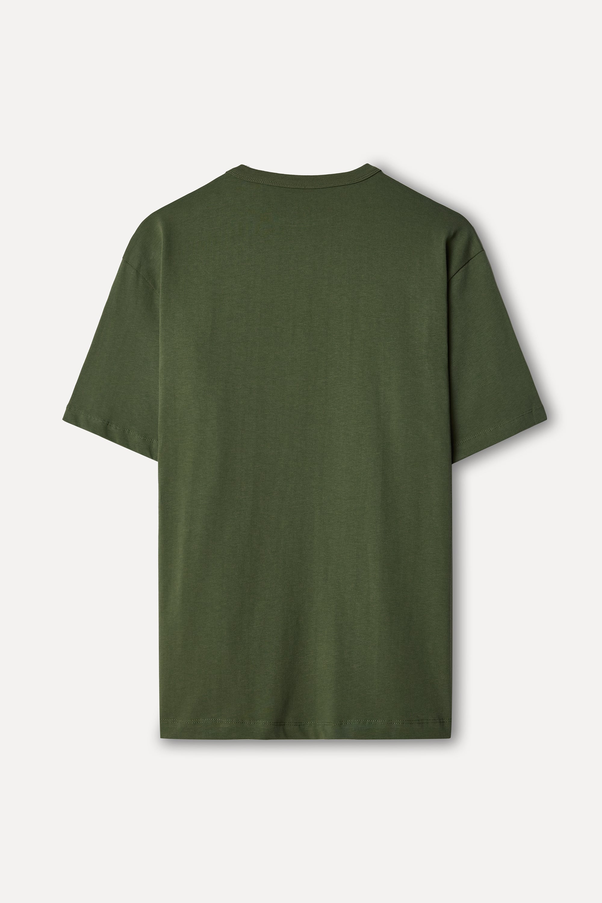 Erkek Haki Comfort Fit Bisiklet Yaka T-Shirt