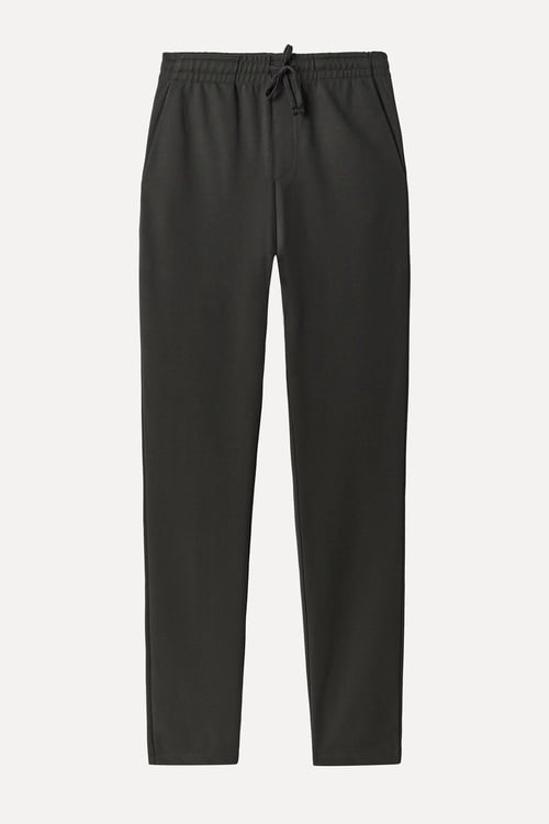Erkek Antrasit Beli Bağlamalı Straight Fit Pantolon