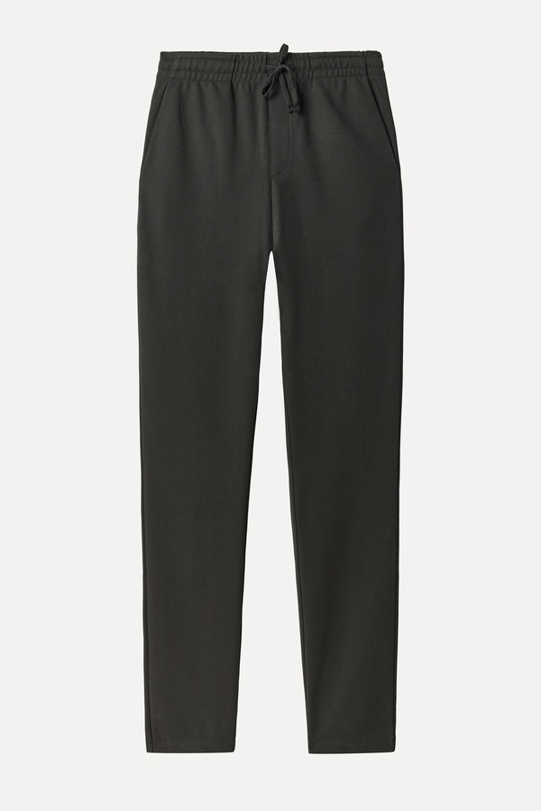 Erkek Antrasit Beli Bağlamalı Straight Fit Pantolon