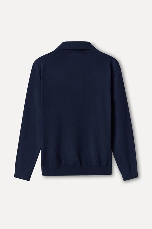 Erkek Lacivert Polo Yaka Kazak