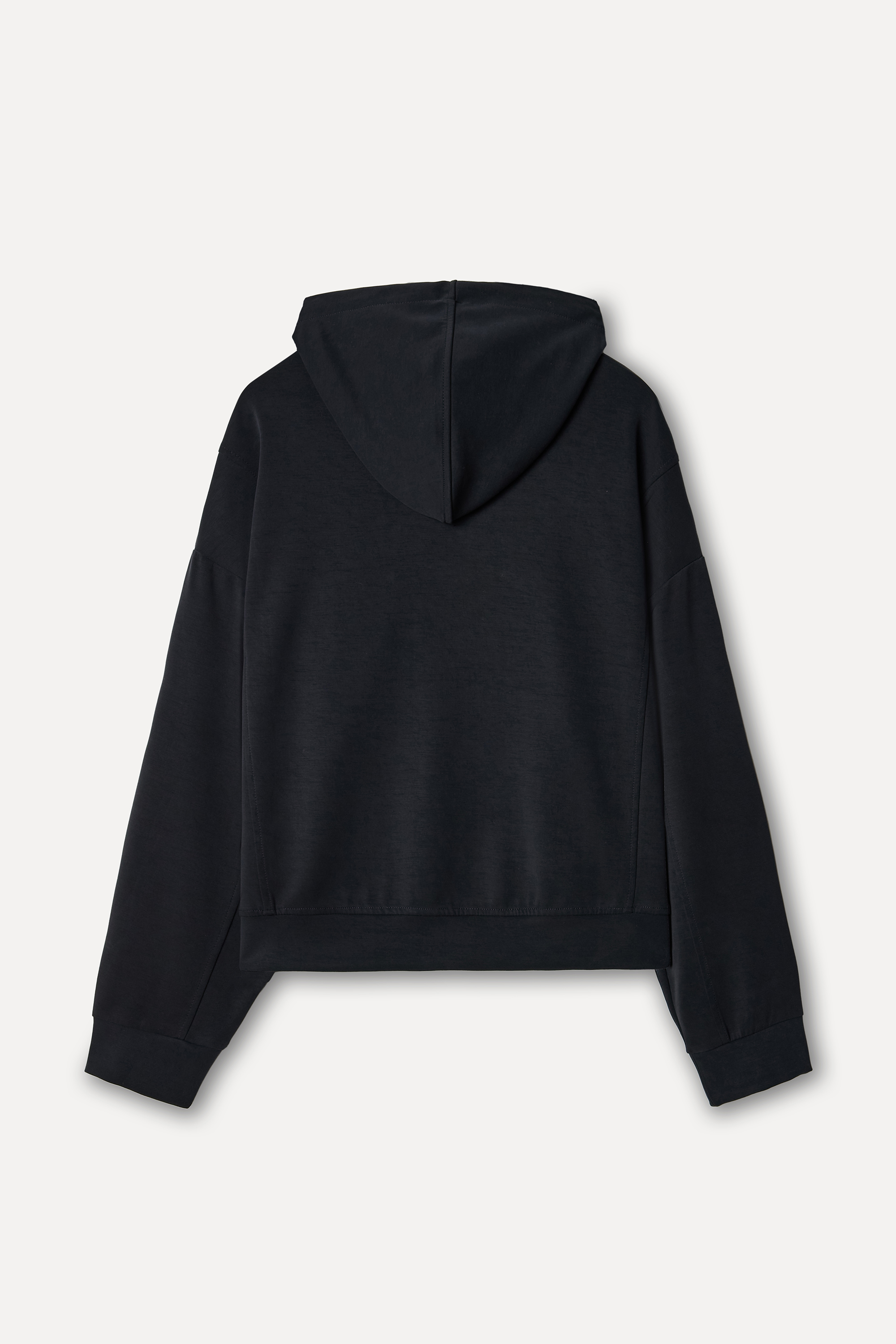 Kadın Siyah Modal Karışımlı Kapüşonlu Sweatshirt