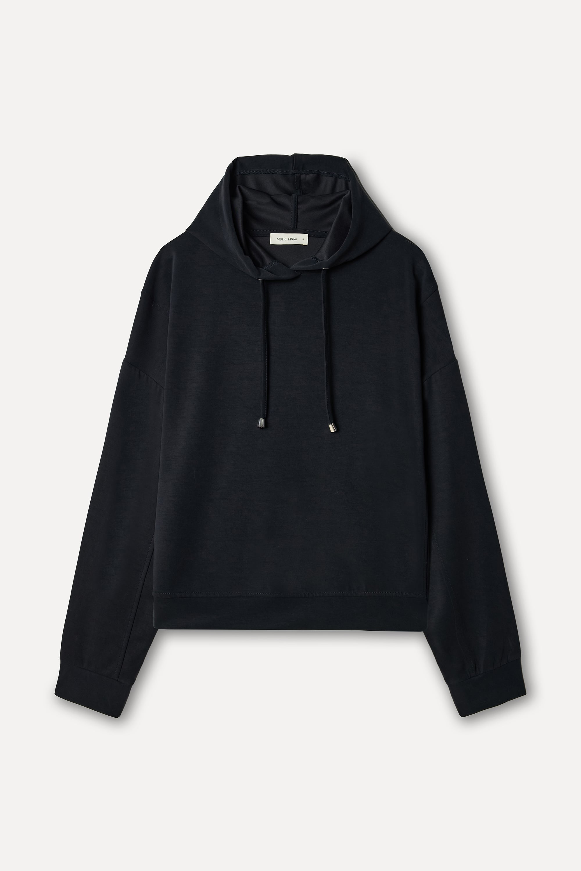 Kadın Siyah Modal Karışımlı Kapüşonlu Sweatshirt