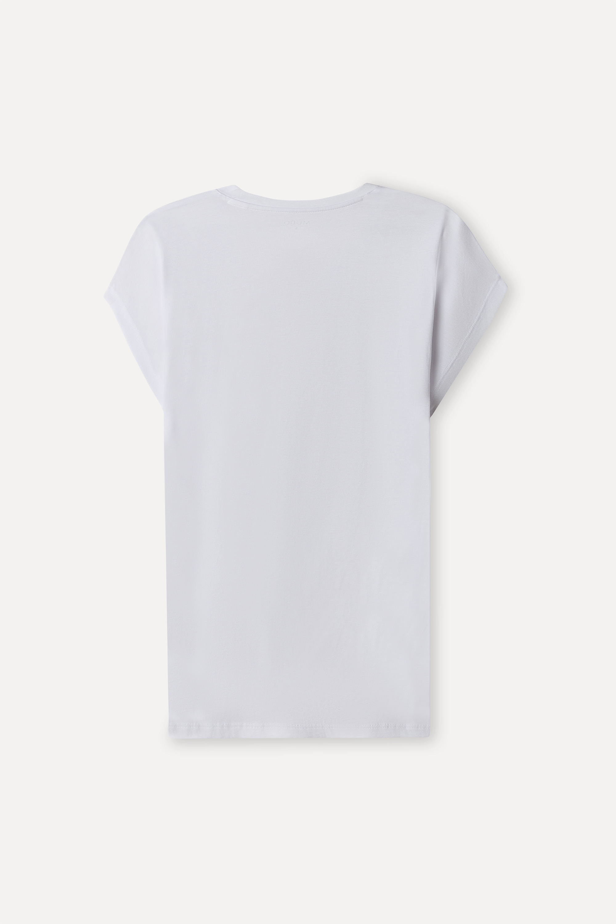 Kadın Kırık Beyaz Modal Karışımlı V Yaka T-Shirt