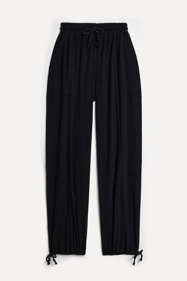Kadın Siyah Jogger Fit Bağlamalı Pantolon