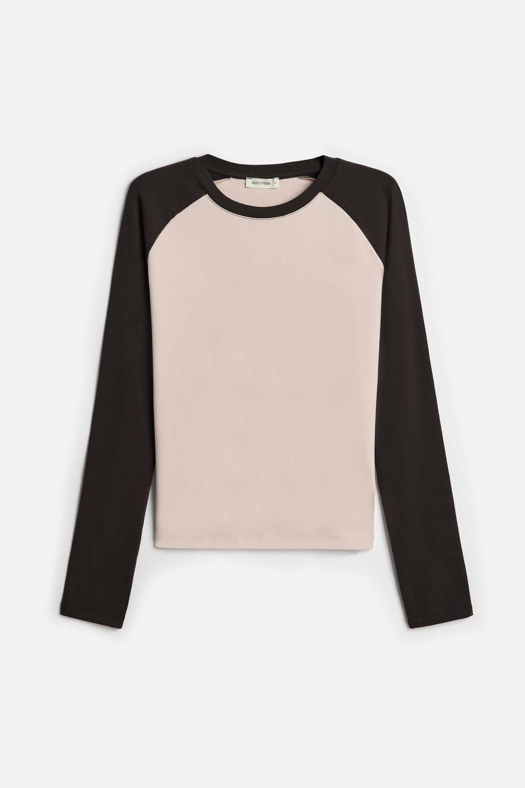 Kadın Açık Pembe Bisiklet Yaka Uzun Kollu T-Shirt