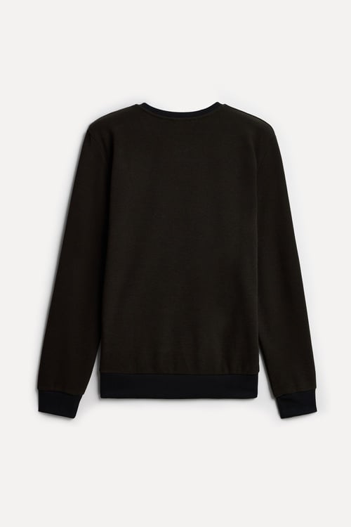 Erkek Kahverengi Mulineli Bisiklet Yaka Sweatshirt