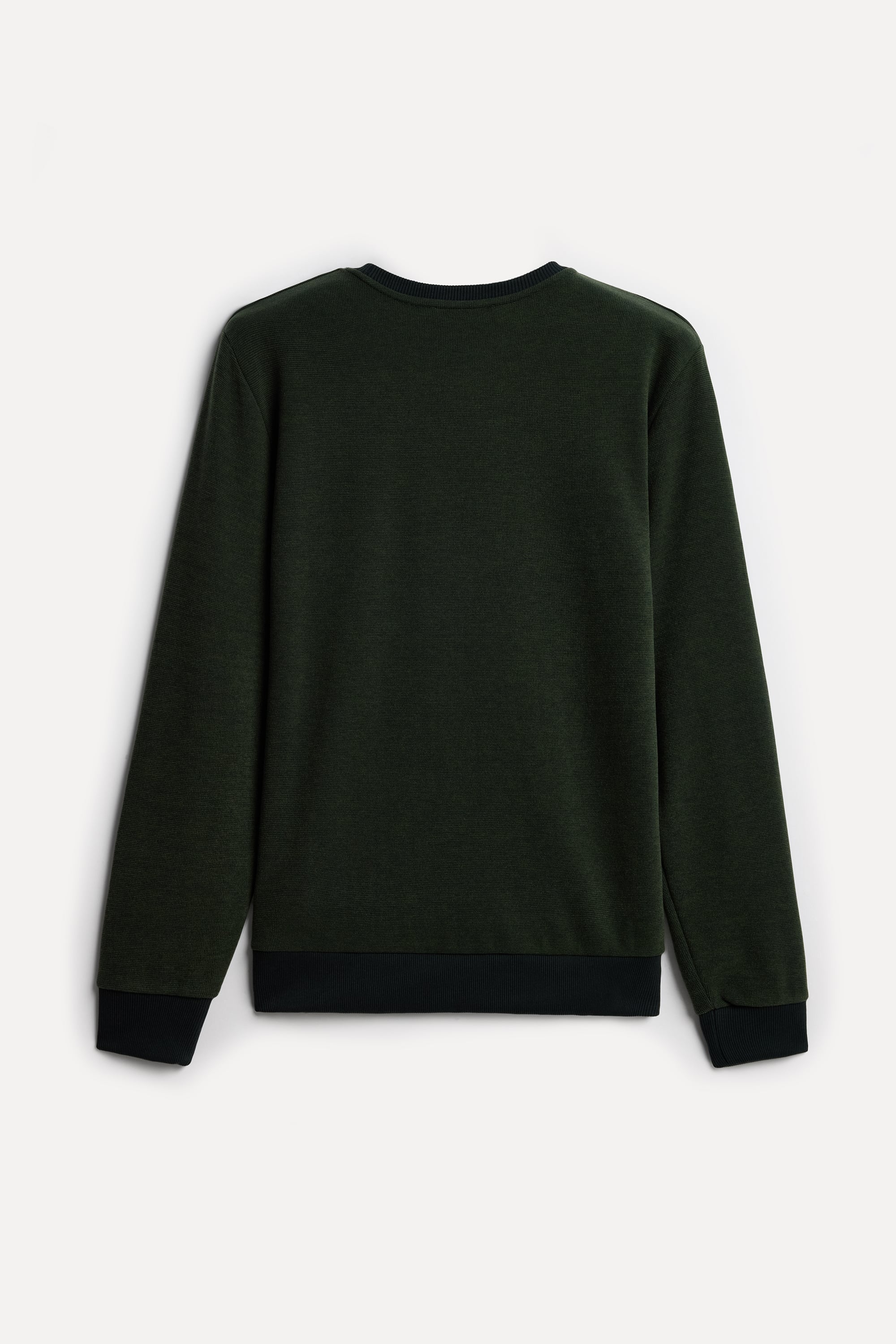 Erkek Haki Mulineli Bisiklet Yaka Sweatshirt