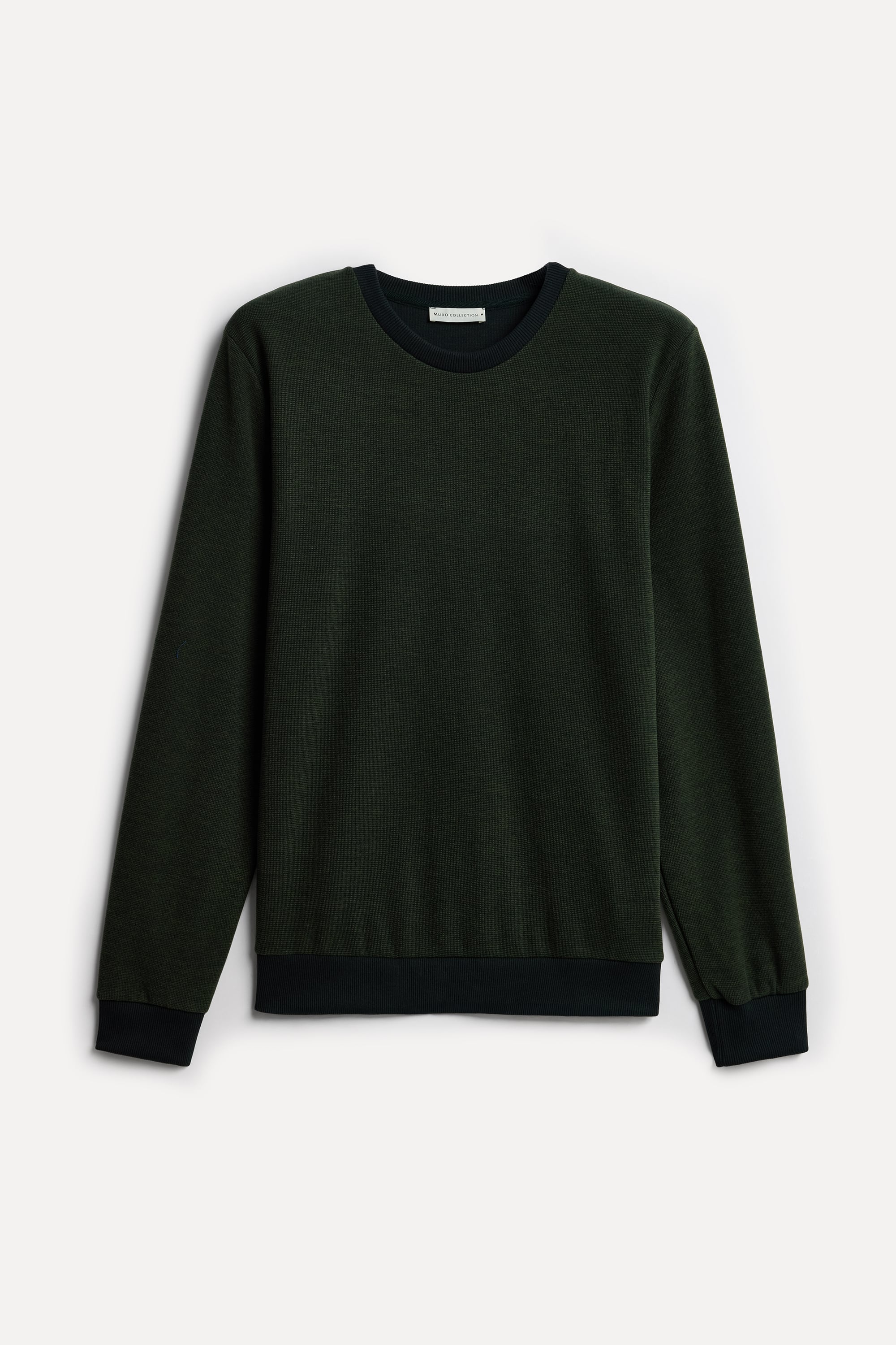 Erkek Haki Mulineli Bisiklet Yaka Sweatshirt